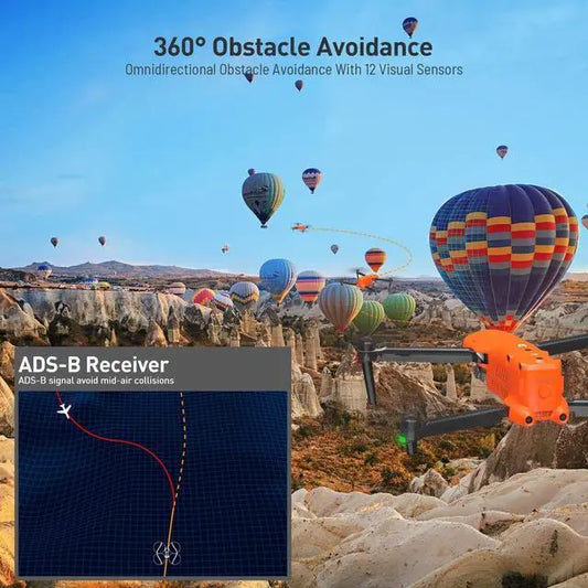 Autel Robotics EVO II Pro Enterprise V3 Orange Bundle Thermal Drone 6K Camera 1" CMOS Sensor UAV 15KM Video Transmission 42Mins Flight ADS-B Receiver&Data Encryption for Public Safety/Traffic