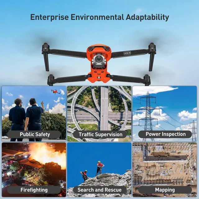 Autel Robotics EVO II Pro Enterprise V3 Orange Bundle Thermal Drone 6K Camera 1" CMOS Sensor UAV 15KM Video Transmission 42Mins Flight ADS-B Receiver&Data Encryption for Public Safety/Traffic