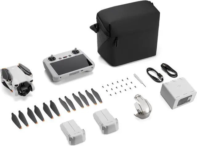 DJI Mini3 4K HD Aerial Drone, Lightweight and Easy to Carry Level 5 Wind Resistant, Multi-angle Intelligent Shooting Quadcopter Drone, 3 Batteries Remote control with screen